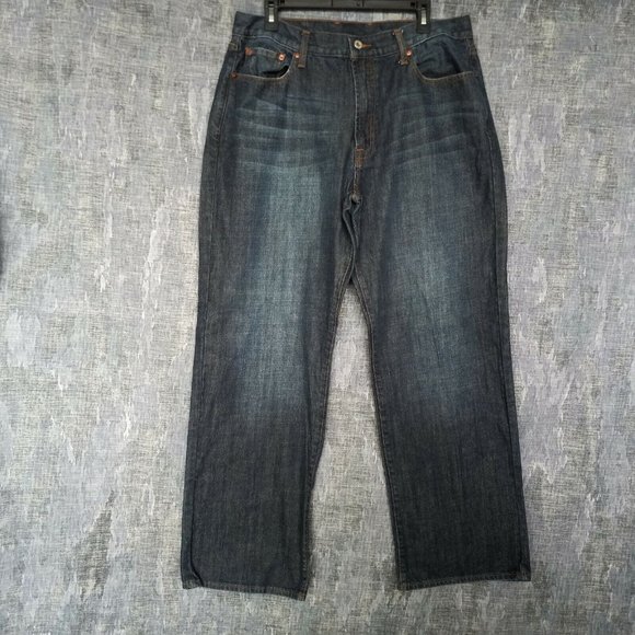 Lucky Brand 181 Mens Relaxed Straight Leg Jeans Waist 35 L32 - Picture 1 of 8